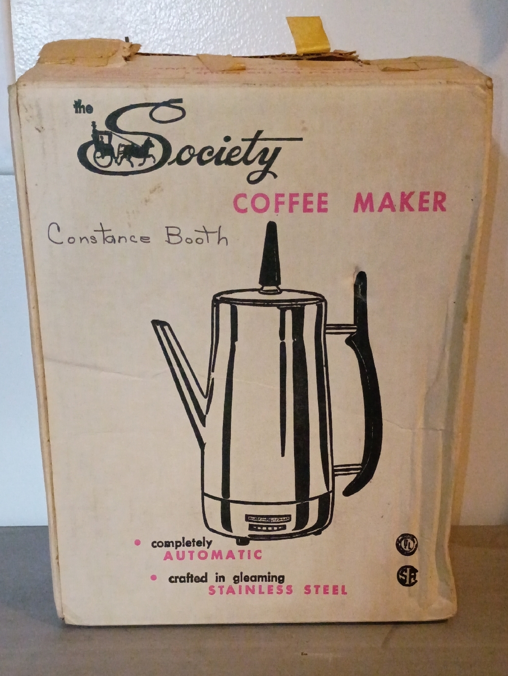 Antique Constance Booth Society Automatic Coffee Maker
